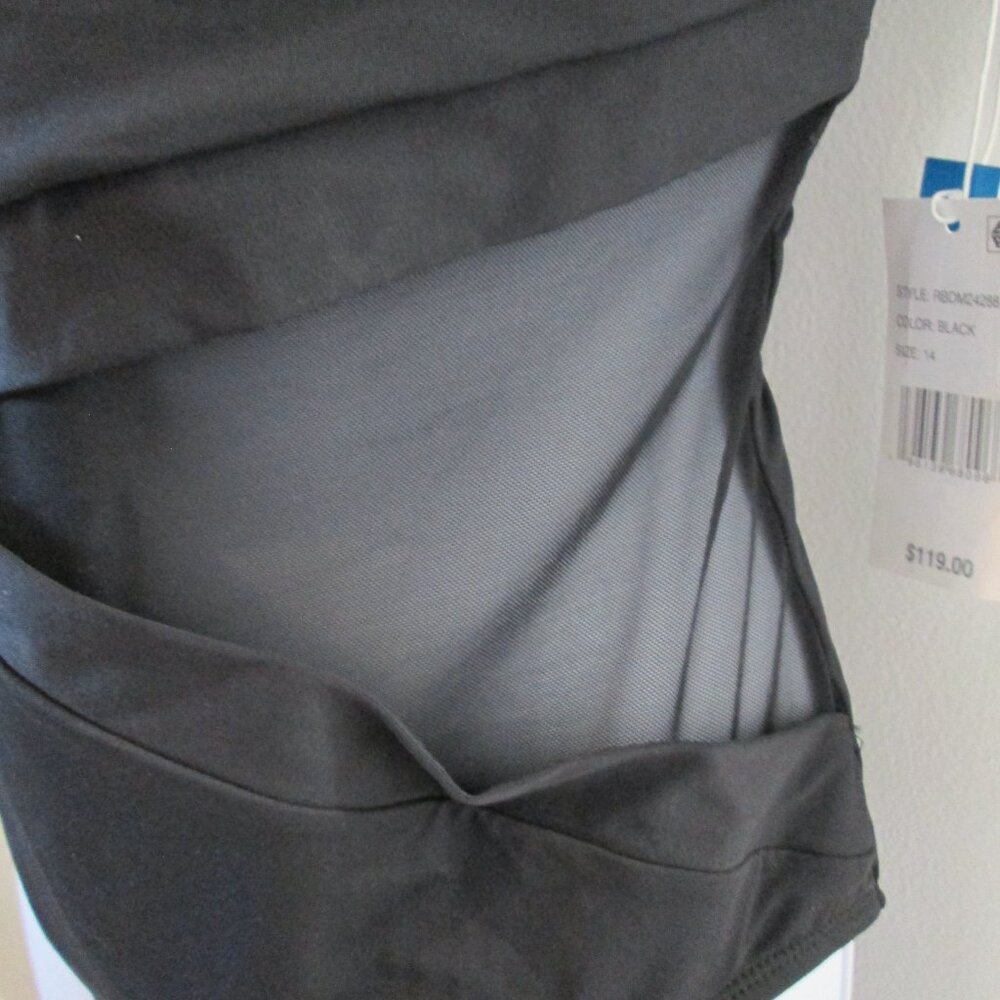 Bleu Rod Beattie Gorgeous Mesh Swimsuit Black NWT Sz 14 - Picture 6 of 10